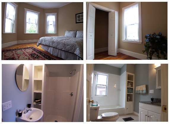 Interior of 10 Hersey Street Unit 2 - master bedroom, master dress, master bath, bath 2