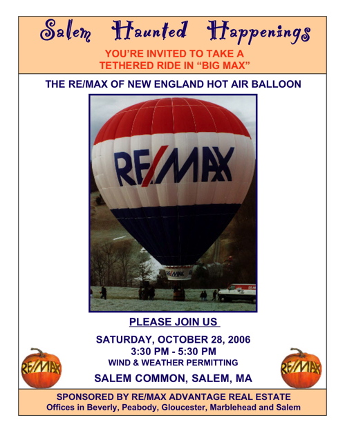 Salem Haunted Happenings Flyer