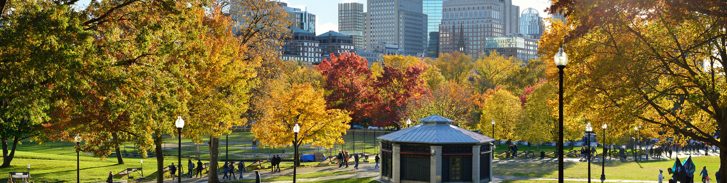 People walking in Boston Common in the Fall