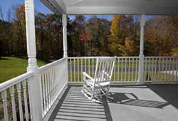 Relaxing porch with New England view.