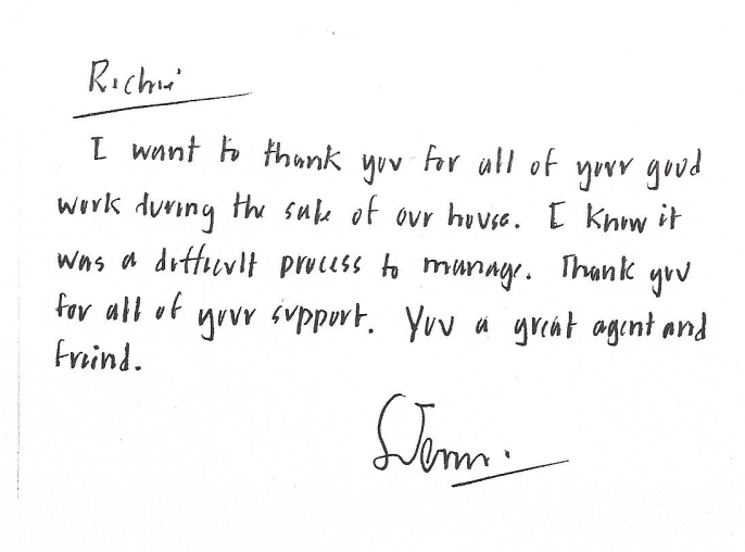 testimonial for Richie Gorden
