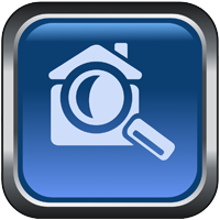 house icon with magnifying glass