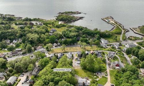 arial view of residential land near the ocean