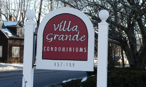 Mid Rise garden style condo sold in Stoneham, MA - exterior of property shown